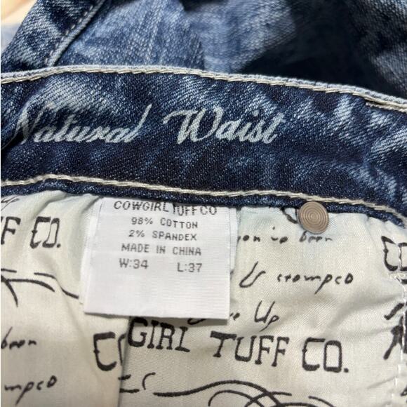 Cowgirl Tuff Co. Avalanche II Jeans Western Size 34 x 37 Long Blingy Bootcut - Picture 6 of 9